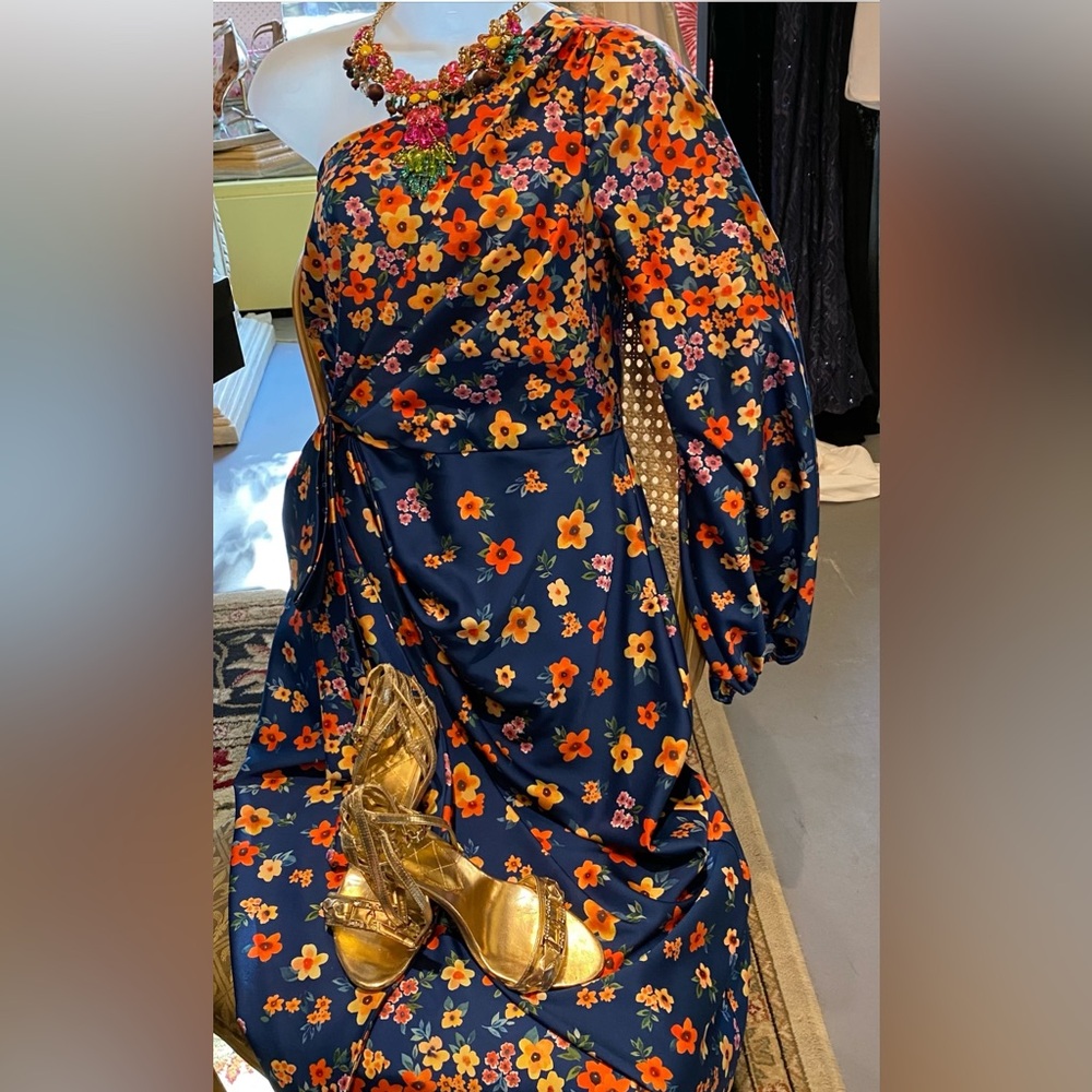 Sale/ Amur Ruched one shoulder midi dress Sz 10